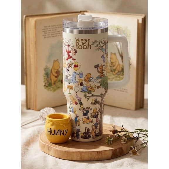 Classic Winnie The Pooh Inspired Metal Tumbler 40oz Cup, Original Classic Winnie The Pooh 40oz Tumbler, Winnie And Friends Tumbler 40oz Birthday Gift