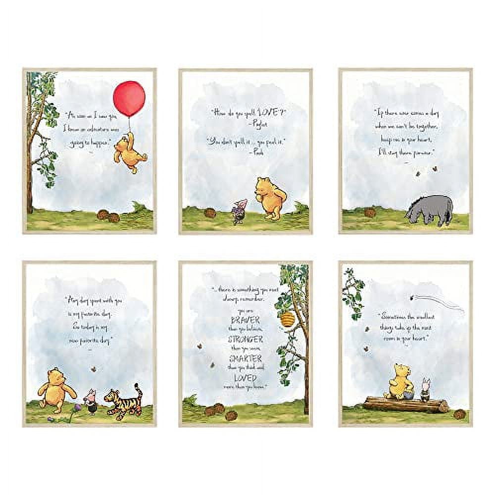 Classic Winnie The Pooh Wall Art Decorations by HerZii Prints Set of