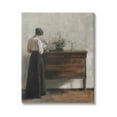 thumbnail image 1 of Classic Woman In Dress Reading Typography Painting Gallery Wrapped Canvas Print Wall Art, 1 of 7