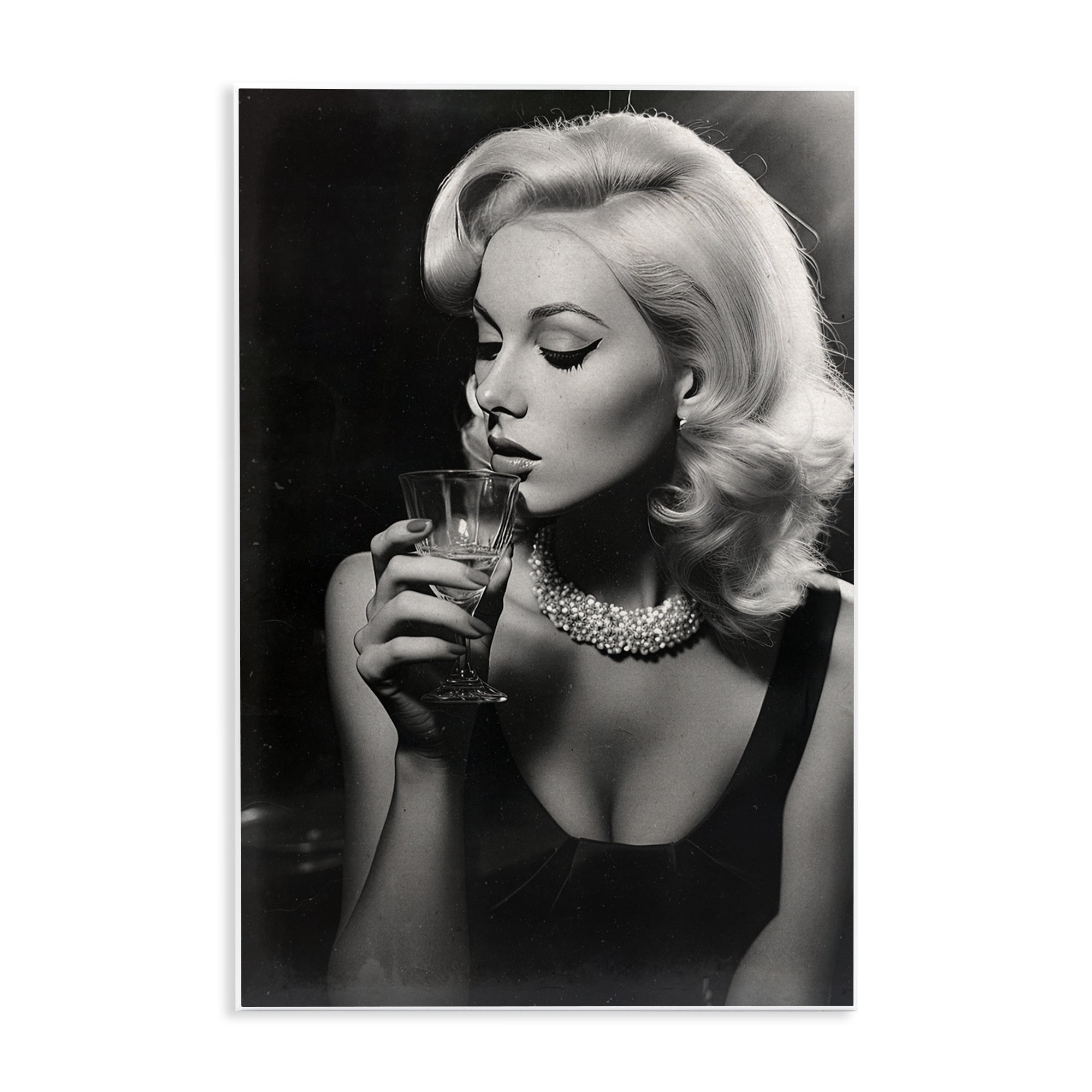 Classic Woman & Martini Wall Plaque Art, design by Decent Exposures