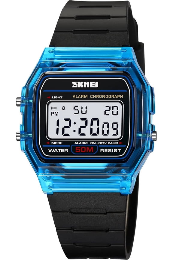 Classic Women's Digital Multifunction Sports Watch Square Waterproof Electronic Led Watch