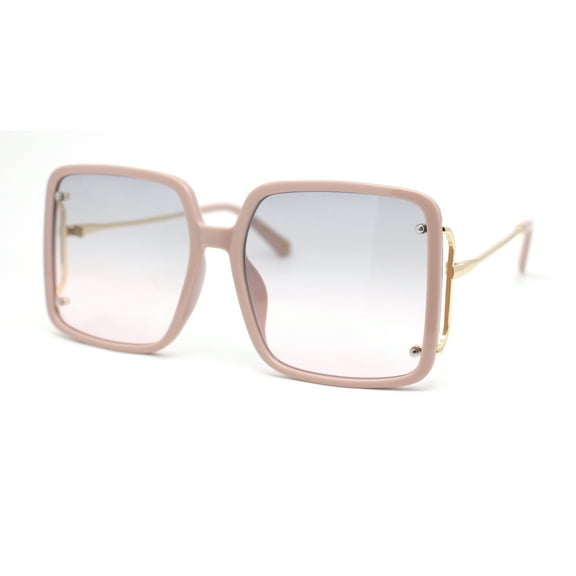 Classic Womens Butterfly Rectangle Oversize Fashion Sunglasses Pink - Grey Pink