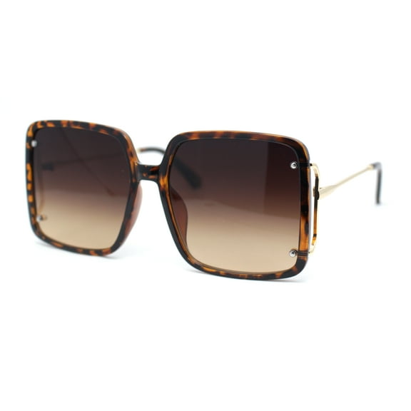 Classic Womens Butterfly Rectangle Oversize Fashion Sunglasses Tortoise - Brown