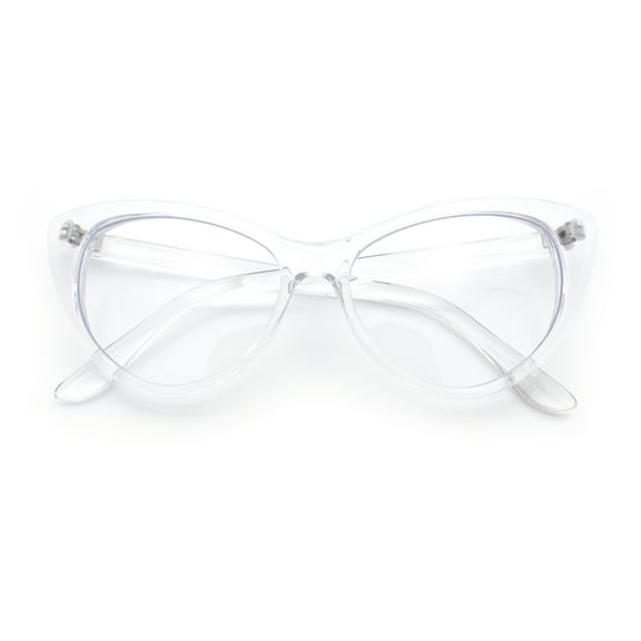 Classic Womens Gothic Clear Lens Cat Eye Glasses Clear