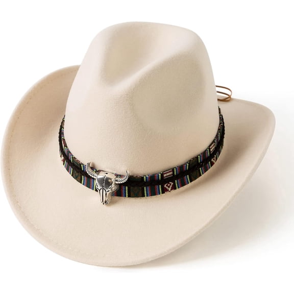 Classic Womens Mens Western Cowboy Cowgirl Hats with Wide Belt