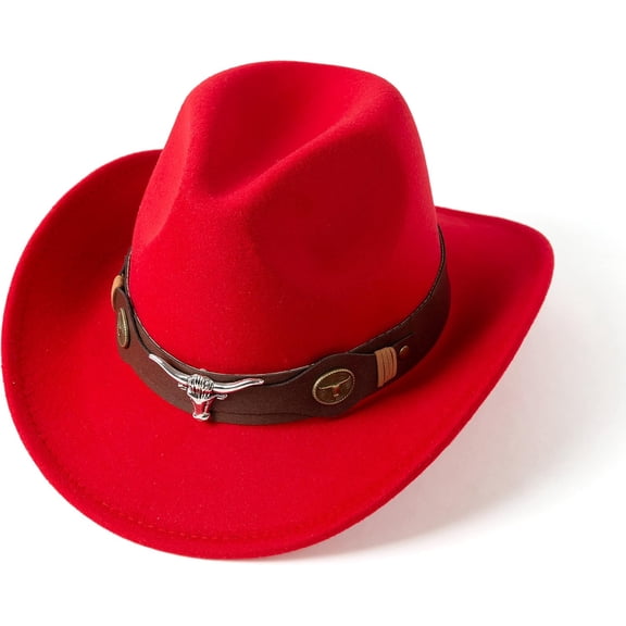 Classic Womens Mens Western Cowboy Cowgirl Hats with Wide Belt