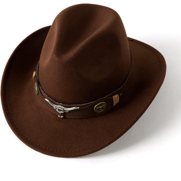 Classic Womens Mens Western Cowboy Cowgirl Hats with Wide Belt