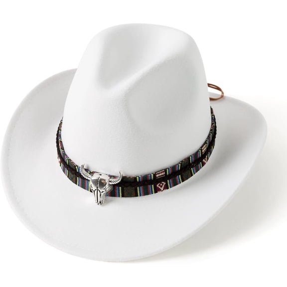 Classic Womens Mens Western Cowboy Cowgirl Hats with Wide Belt