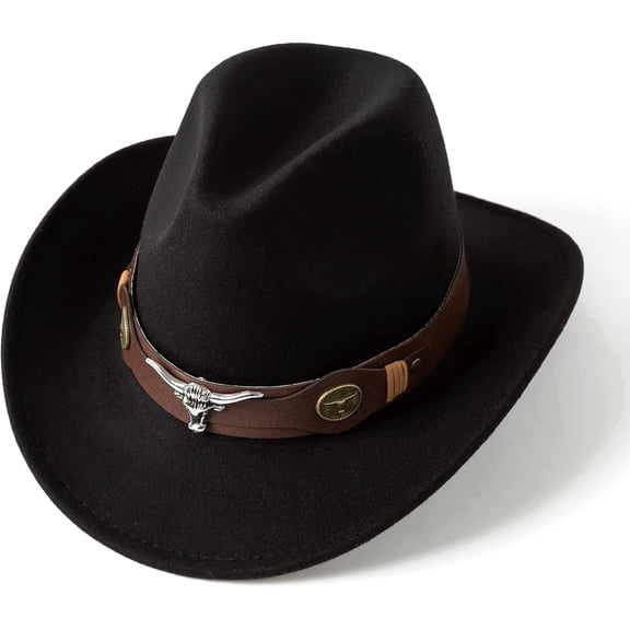 Classic Womens Mens Western Cowboy Cowgirl Hats with Wide Belt