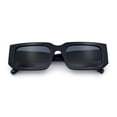 thumbnail image 1 of Classic Womens Mod Squared Narrow Rectangle Retro Fashion Sunglasses All Black, 1 of 8