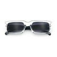 thumbnail image 1 of Classic Womens Mod Squared Narrow Rectangle Retro Fashion Sunglasses Clear Tortoise - Smoke, 1 of 8