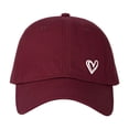 thumbnail image 1 of Classic Womens Washed Baseball Cap Heart Print Sun Hat Outdoor Sun Protection Duck Tongue Cap Wine, 1 of 3