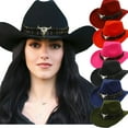 Classic Womens Western Cowboy Cowgirl Hats with Wide Belt - Walmart.com