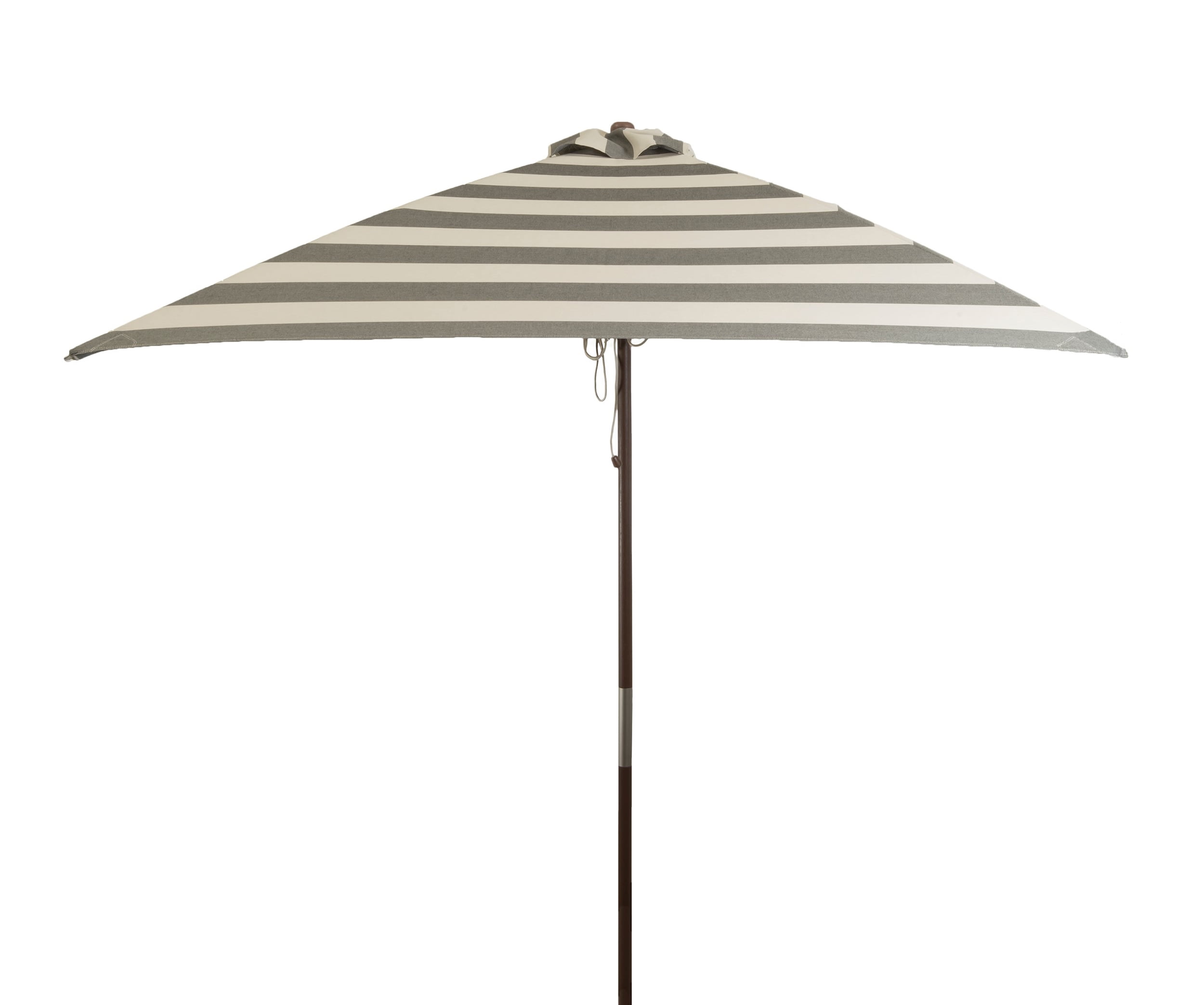 Modern Black and Ivory Stripe 6.5 ft Wood Market Umbrella