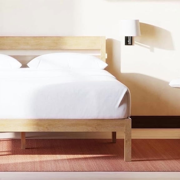LIFEMENT Full Classic Wood Platform Bed Frame with Headboard, Solid Wood, No Box Spring Needed, Easy Assembly, Minimalist Modern Design, Under Bed Storage, Natural