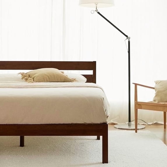 LIFEMENT King Classic Wood Platform Bed Frame with Headboard, Solid Wood, No Box Spring Needed, Easy Assembly, Minimalist Modern Design, Under Bed Storage, Walnut