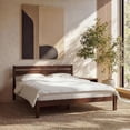 thumbnail interactive-video image 1 of LIFEMENT Queen Classic Wood Platform Bed Frame with Headboard, Solid Wood, No Box Spring Needed, Easy Assembly, Minimalist Modern Design, Under Bed Storage, Walnut, 1 of 9