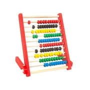 Classic Wooden Abacus Educational Counting Toy, Mathematics Toy Beads Game, Developmental Toy Wooden Beads for Kids Preschool Children Kindergarten Red