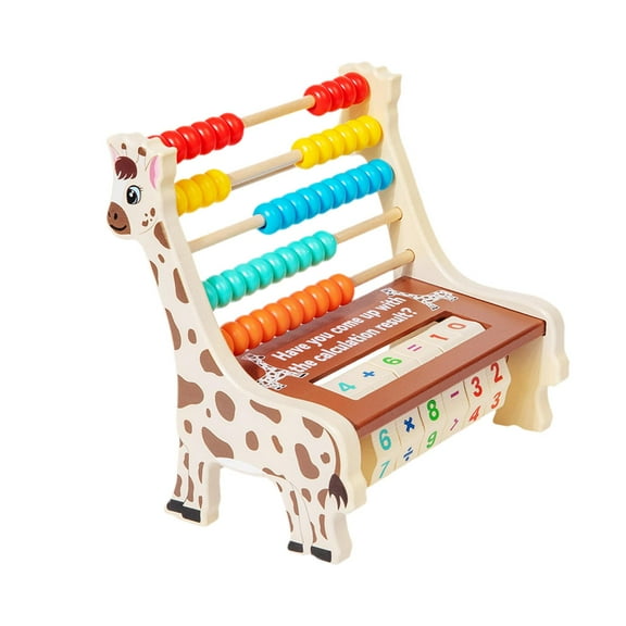 Classic Wooden Abacus Educational Math Game Counting Toy Five Row Beads Durable Wood for Toddlers