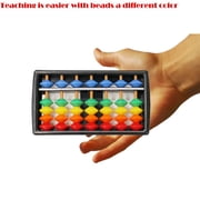 Classic Wooden Abacus for Kids Math,Mini 7 Digits Rods Abacus Soroban Arithmetic with Colorful Beads,123 Learning Abacus Number Mathematics Toy,Rods Colorful Beads Soroban5*2*1infrom ANMUYUM