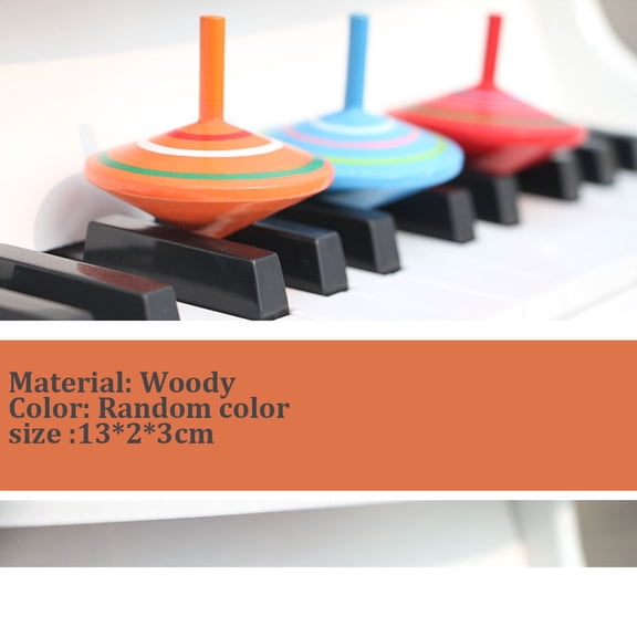 Classic Wooden Colorful Spinning Top Vintage Kids Toy Traditional Party Favor Educational Play