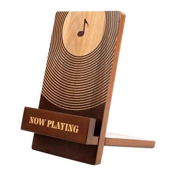 Classic Wooden Rotating Record Storage Rack Display Organizer for LP Album and Music Enthusiasts