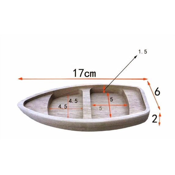 Worgeous Classic Wooden Boat Figurine Nautical Birthday Decorations Khaki Wood Ideal for Home Decor 6.5 Inches