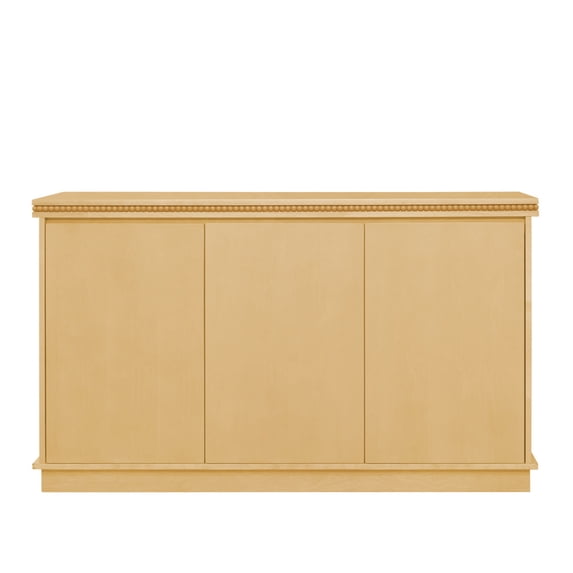 Classic Wooden Sideboard with Beaded Trim – Elegant Storage Cabinet featuring Push-to-Open Doors & Adjustable Shelves for Dining/Living Room Organization