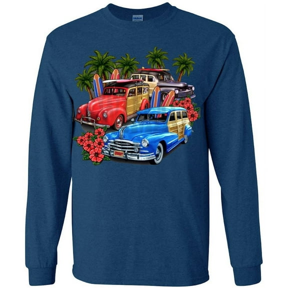 Classic Woodie Car Woody Wagon T-shirt Long Sleeve Mens