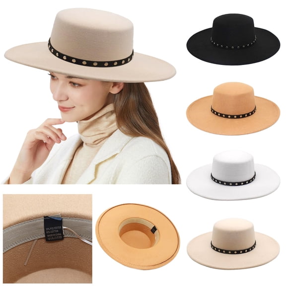 Classic Wool Fedora Hat for Men Women 1920s Vintage Cloche Wide Brim Design