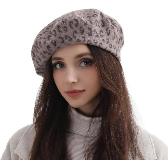 Classic Wool Leopard Beret Hats for Women Man Painter hat French Beret for Man Woman Warm Winter.