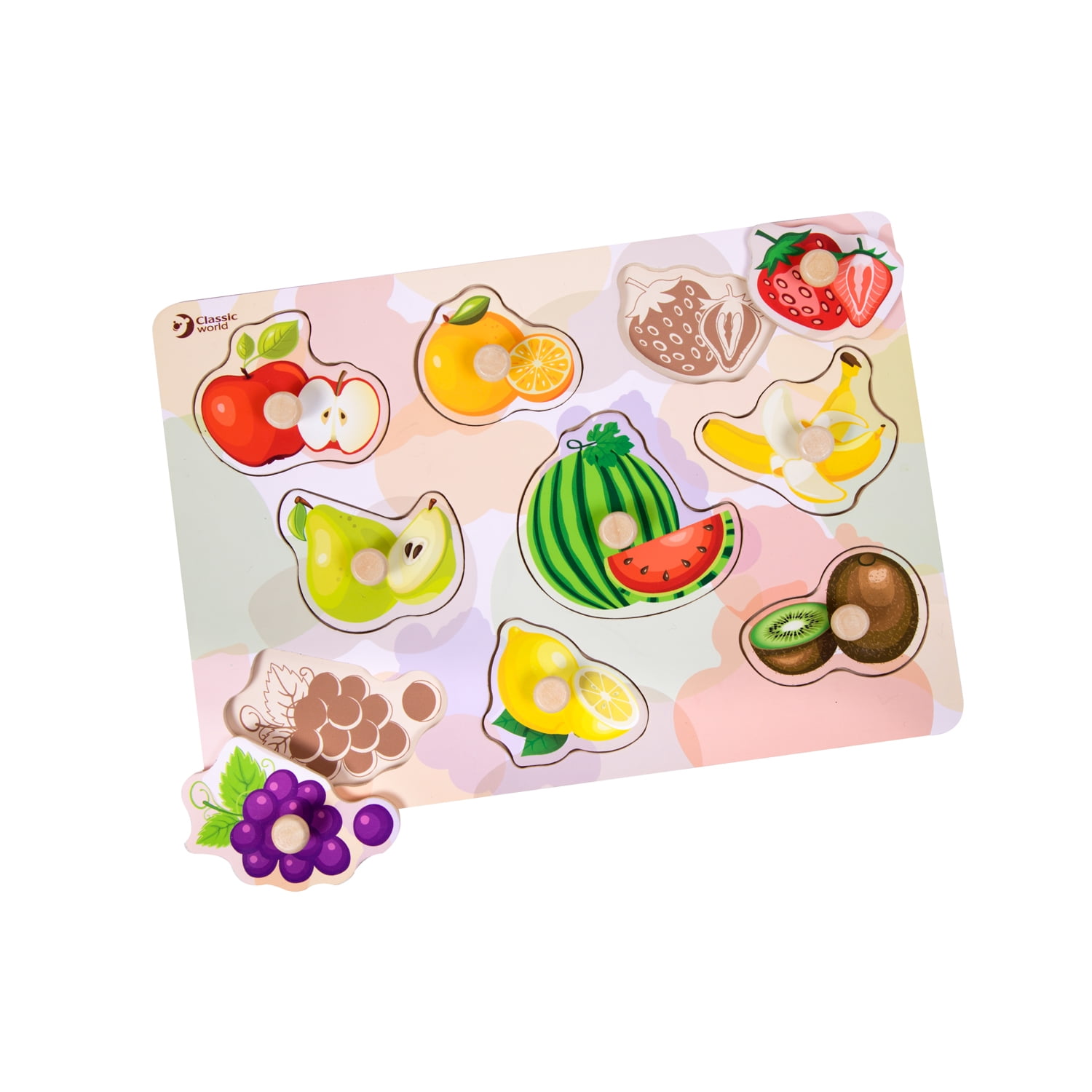 Classic World Children's Wooden Fruit Shapes Puzzle