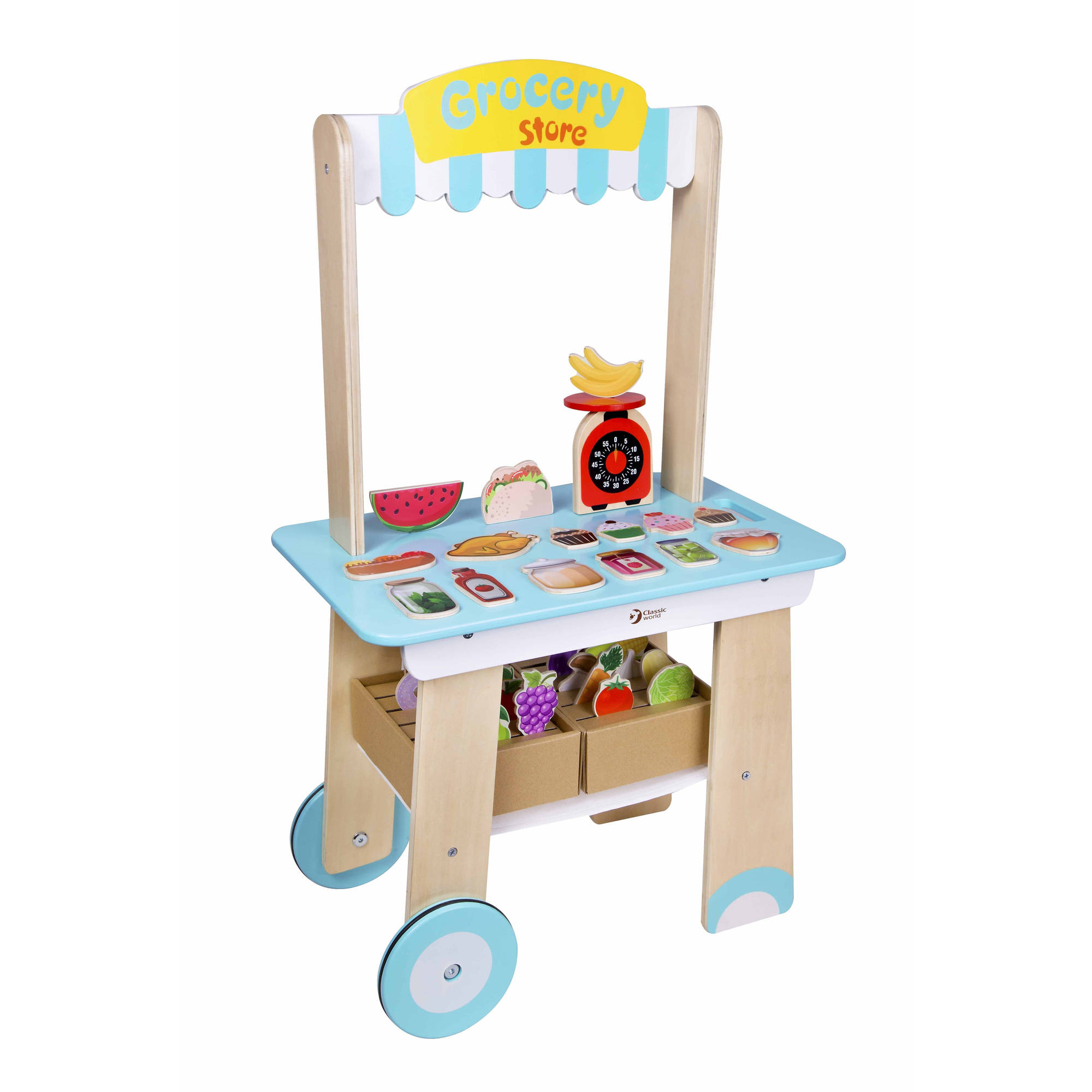 Classic World Wooden Toy Grocery Store Playset - Ages 3 Years and up. - image 1 of 2
