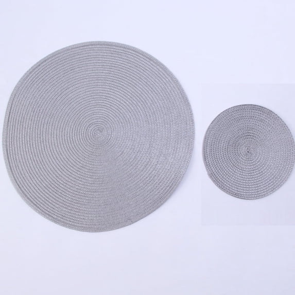 Classic Woven Tabletop Collection, Indoor/Outdoor Placemat for Kitchen Dining Table Holiday Party, Round, 15" Diameter