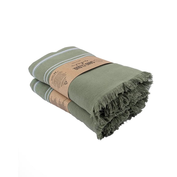 Sand Cloud Classic XL Bath Towel Bundle, 2 Pack - Hedge Green