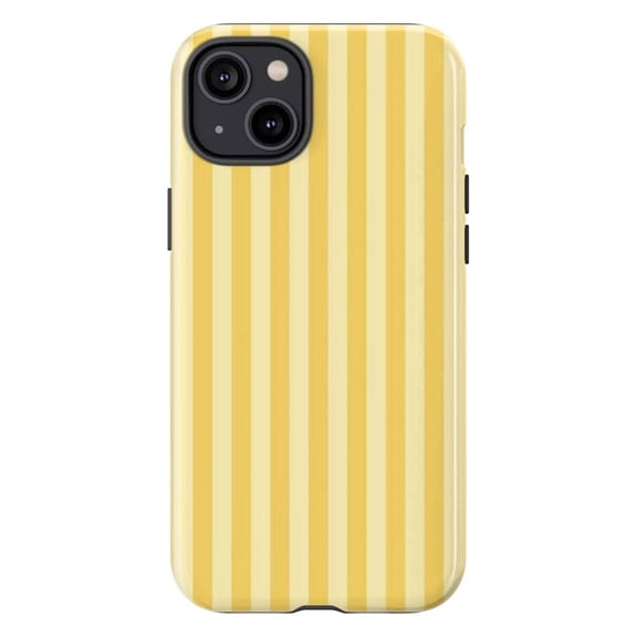 Classic Yellow Stripe Phone Case, Minimalist Pastel Vertical Striped Design for iPhone 17 16 15 14 13 12 11 Pro Plus Mini