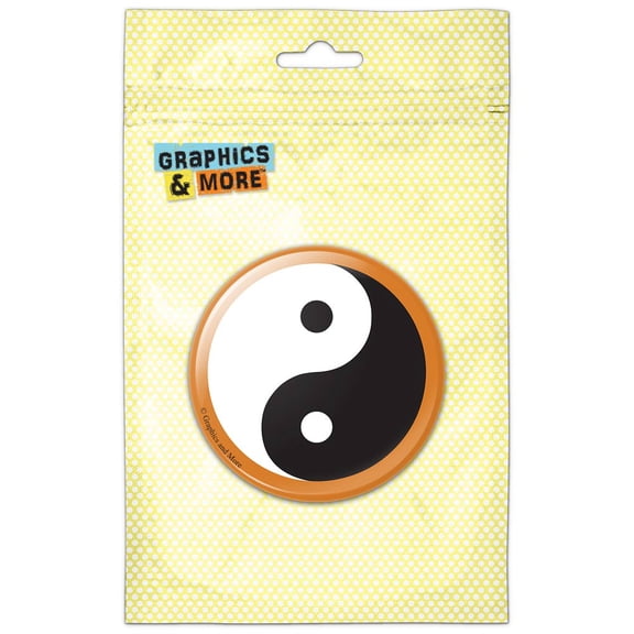 Classic Yin Yang Orange Pinback Button Pin Badge