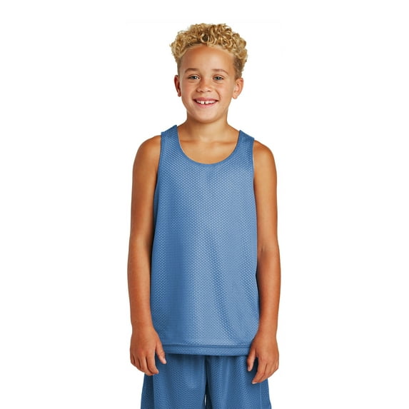 Classic Youth Mesh Reversible Tank Color Carolina Blue Size X-Small