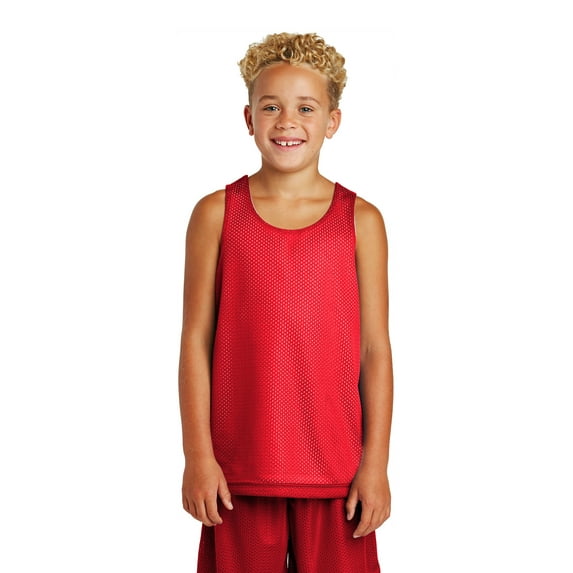 Classic Youth Mesh Reversible Tank Color True Red Size Small