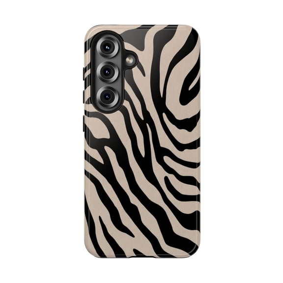 Classic Zebra Stripe Tough Phone Case, Bold Animal Print Dual Layer Shockproof Protective Cover Compatible with Samsung Galaxy S22