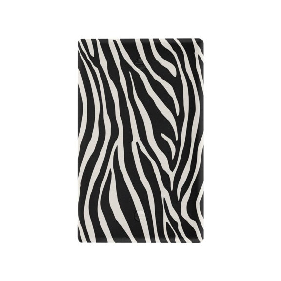 Classic Zebra Stripes Texture Decorative Wall Plate, Flame Retardant PC Plastic Light Switch & Outlet Cover with Mounting Screws Fits Blank Unused Outlet