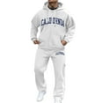 thumbnail image 1 of Classic Zip Hoodie Casual Knit Hoodies Fashion Drawstring Sweatshirts with Pockets with Pocket,California-White L, 1 of 3