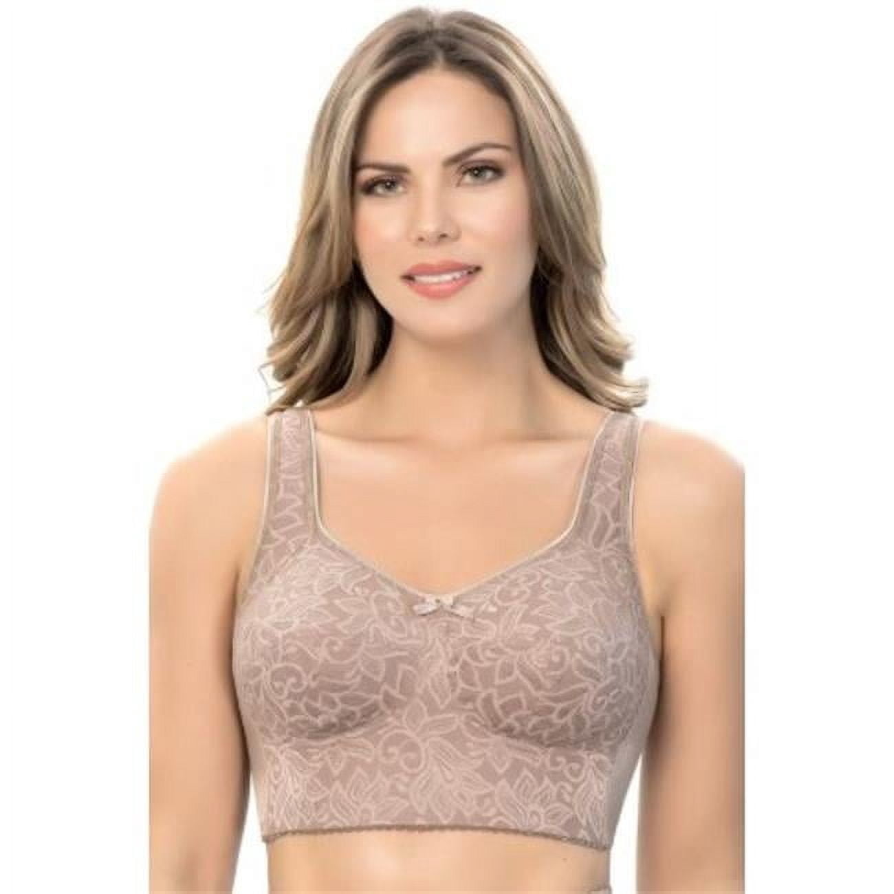 Classic bra with padded straps in lace and spandex - Wide back - Dark ...