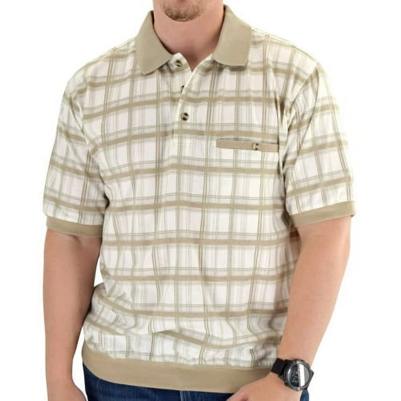 Classic by Palmland Allover Short Sleeve Banded Bottom Shirt 6190-187 - XL
