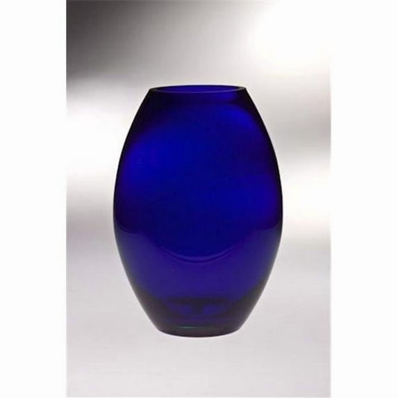 Classic clear 10 in. High Quality Glass Cobalt Barrel Vase