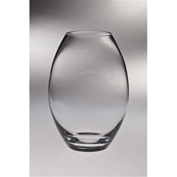 Classic clear 11.5 in. High Quality Glass Thick Barrel Vase