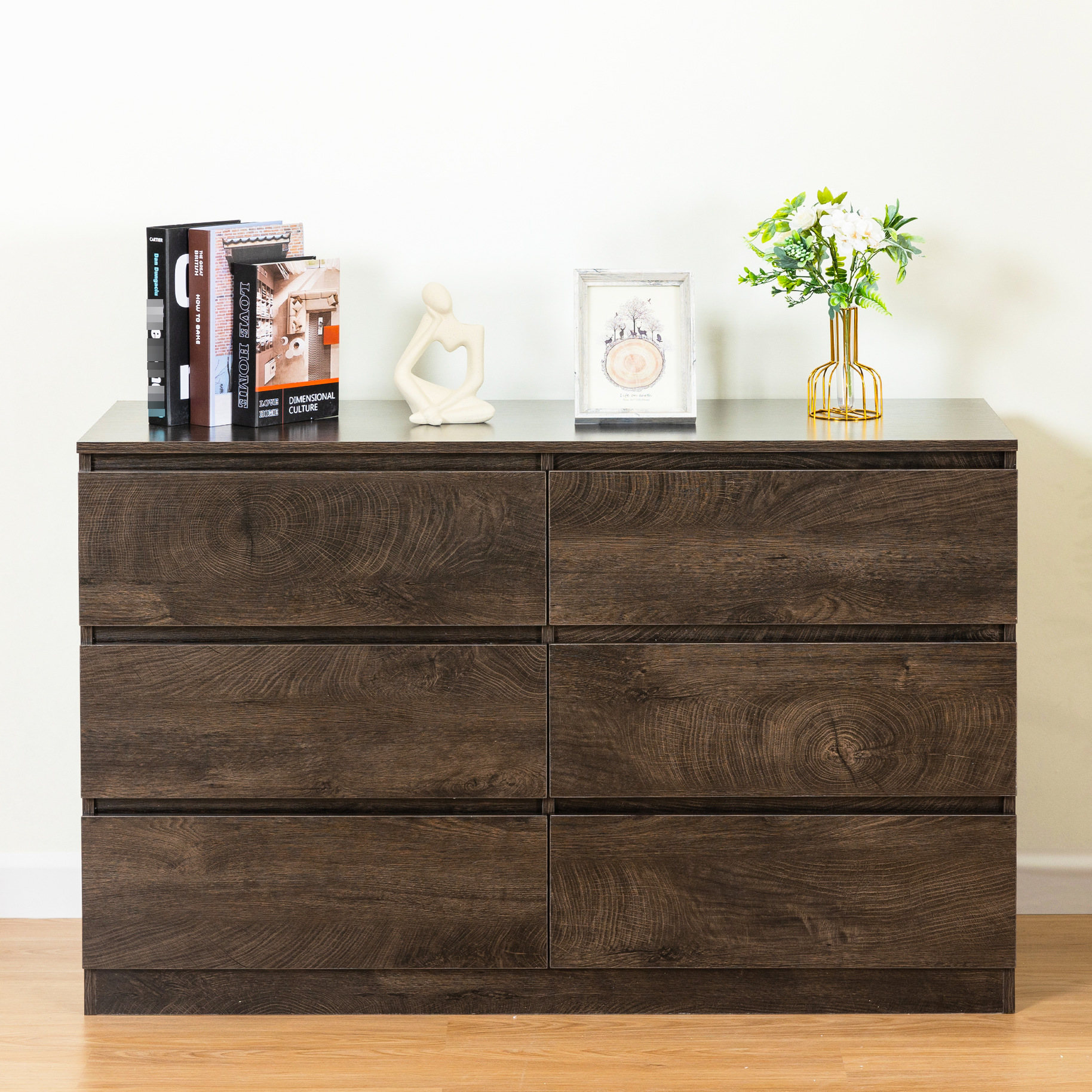 Classical Buffet Counter Classic engineered wood buffet counter with three-plus-three drawer ...
