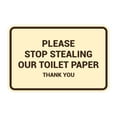 thumbnail image 1 of Classic framed Please Stop Stealing Our Toilet Paper Sign (Ivory/Dark Brown) - Medium 5x7", 1 of 1