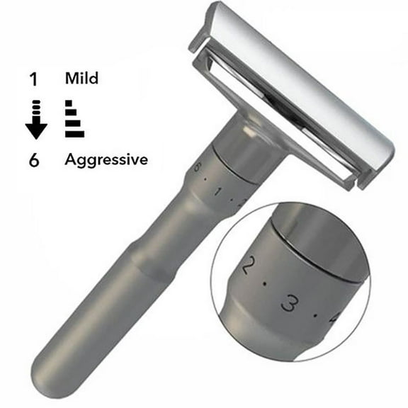 Classic manual 6-gears adjustable shaver with nostalgic razor zinc alloy material for a rust-free razor Adjustable Brushed Safety Razo