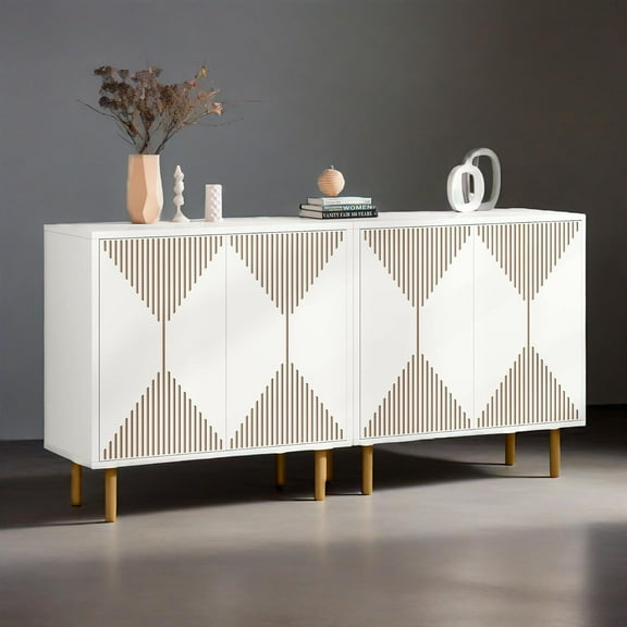 Classic modern appearance storage cabinet, ample space, simple and stylish design, durable, easy to install and easy to clean - white